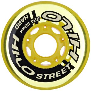 Alternative view of Mission Hi-Lo Street Outdoor Hard 82A Roller Hockey Wheel - Yellow - 4 Pack