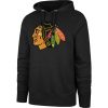 Chicago Blackhawks Men's Black Imprint '47 BURNSIDE HOODIE