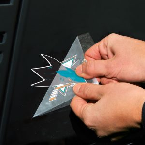 Alternative view of SAN JOSE SHARKS PERFECT CUT DECAL 4" X 4"